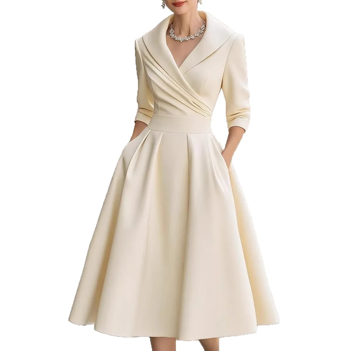 Slim Fit Long Sleeve Dress European and American Style with High Waist Asymmetrical Hem Maxi Length Edgy Street for Women