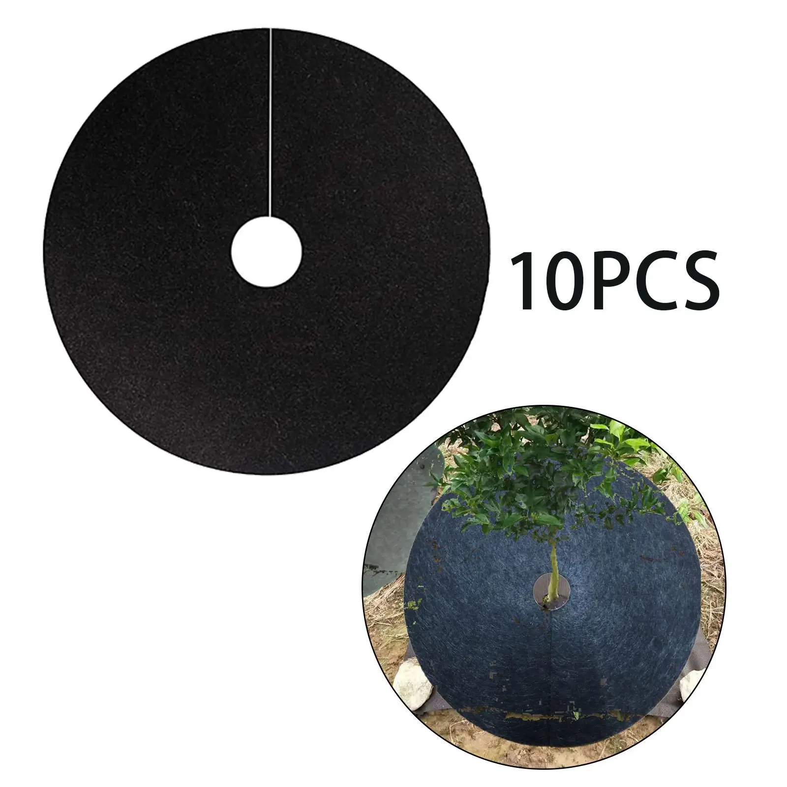 10Pcs Garden Tree Weed Barrier Protector Mat Weed Control Fabric