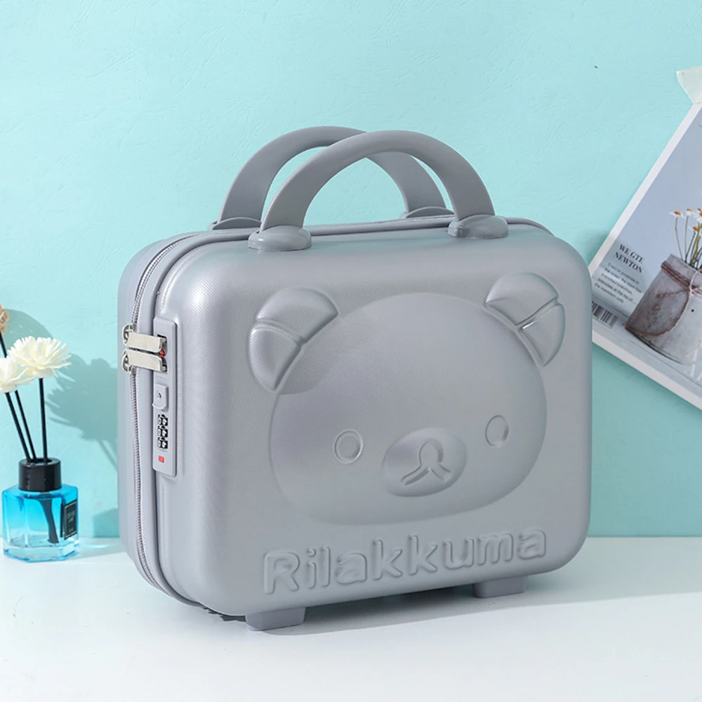 Children\'s portable suitcase mini makeup box small cartoon bear travel gift women cosmetic bag luggage