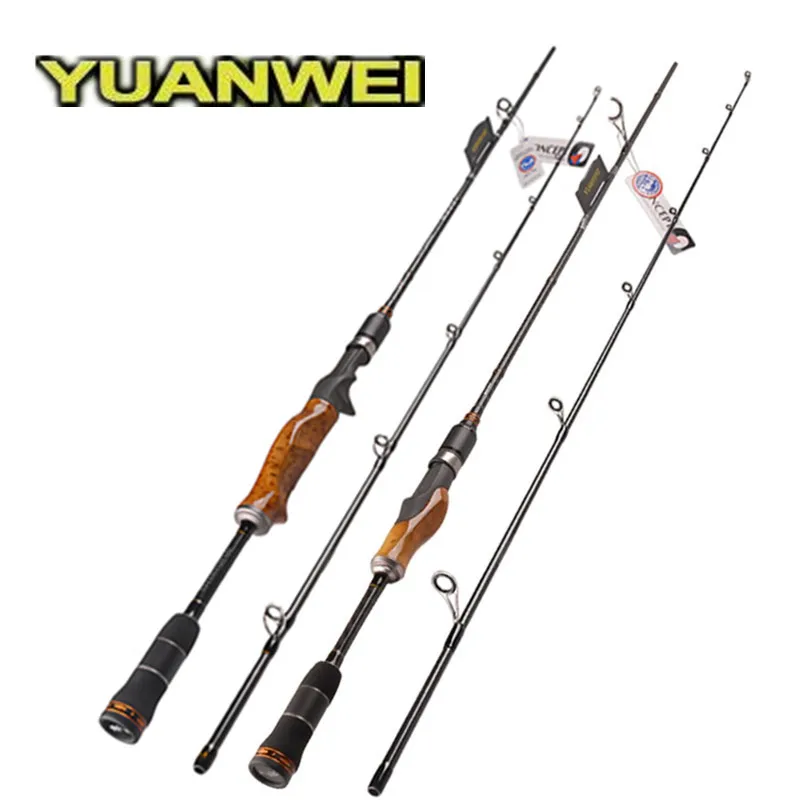 yuanwei madeira isca vara de pesca fundicao rod guia fuji vara de pesca de carbono mao spinning rod fuji ml m mh 198 m 21 m 24 m 2sec 01