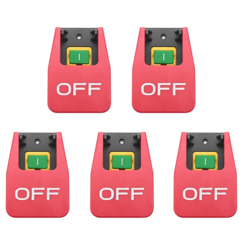 

5X Off-On Red Cover Emergency Stop Push Button Switch 16A Power-Off/Undervoltage Protection Electromagnetic Start Switch