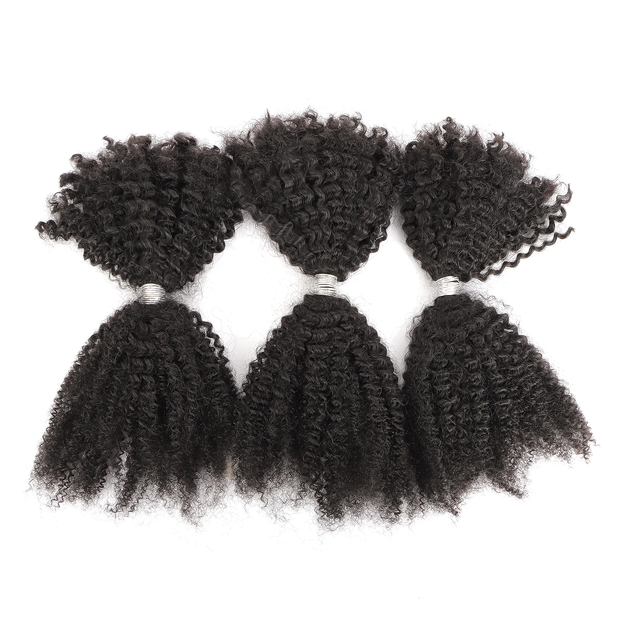 AHVAST Afro Kinky Bulk Brazillian 4C Natural Color Hair Bulk Kinky Curly 50g/1Pc for Micro Twist
