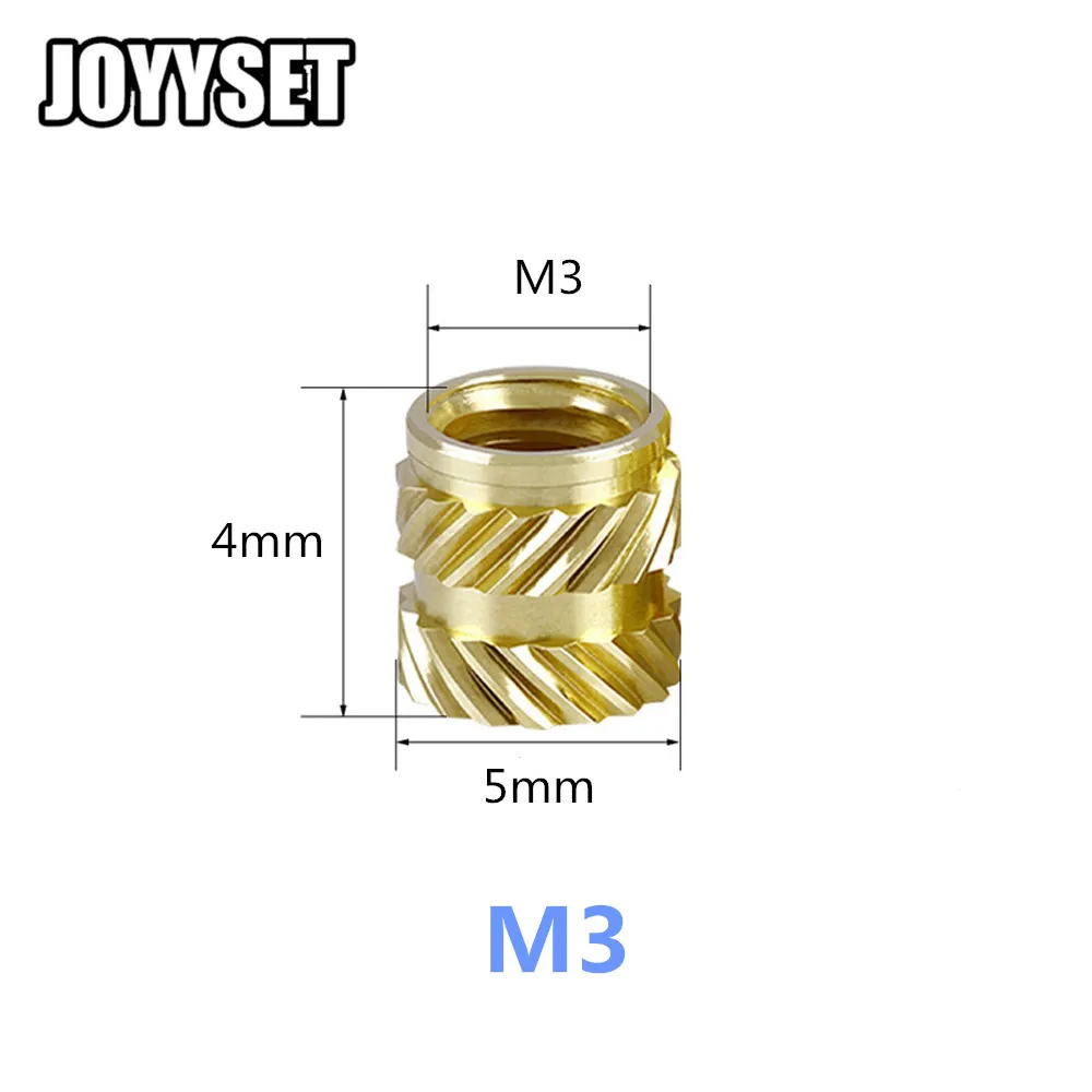 30 Uds. Tuercas moleteadas de latón con rosca M3, juego de calor roscado, tuerca de inserción resistente al calor para impresora 3D Voron 2,4, piezas M3x5x4