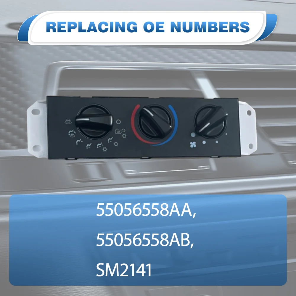 1pc Car Front A/C Heater Climate Control Module for Jeep Wrangler Rubicon, SE, X 2.4L L4 Gas, 4.0L L6 Gas 2005 2006 55056558AA