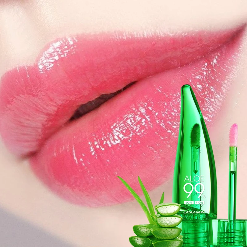 1Pcs 99% Aloe Vera Color Changing Lip Balm Oil Moisturizing Temperature Change Lipgloss Waterproof Long Lasting Lip Tint Makeup