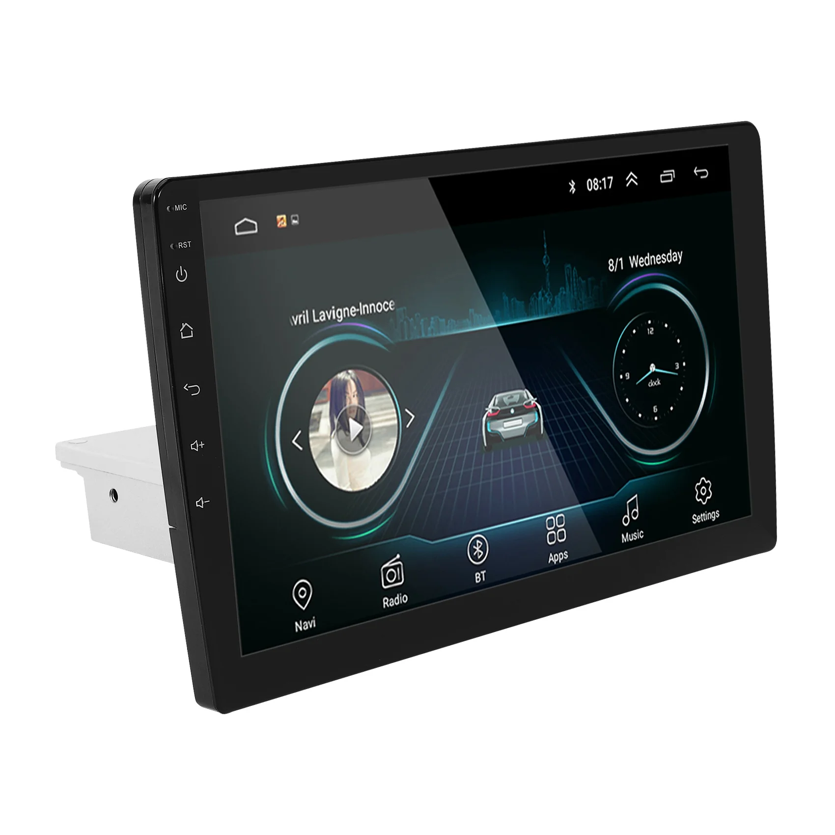 

10.1 Inch Android 8.1 1 Din Car 4-Core Stereo Radio GPS Navigation WIFI Bluetooth Audio Universal Multimedia Radio