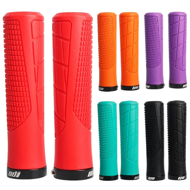 

ODI MTB ручки велосипедные резиновые манжеты на руль с замком на крышке руля Нескользящая мягкая велосипедная ручка для MTB BMX Запчасти для велосипеда