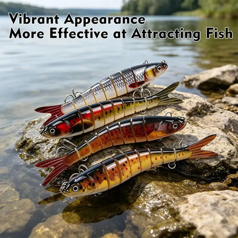 Spot Multi Jointed Fishing Lure Slow Sinking Bionic Segmented Bait 13.5cm/25.5g Wobble Tackle For Freshwater Saltwater Pesca