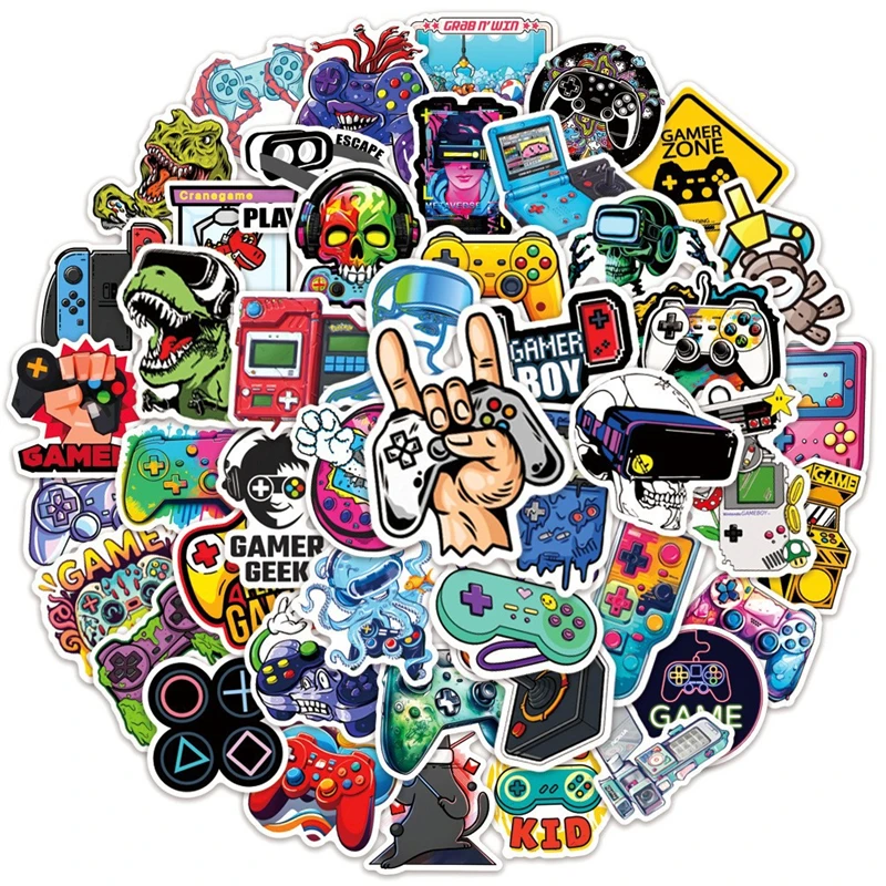 50pcs Cartoon Game Graffiti Stickers for Home Kids Room Wall Toy Stationery Laptop Phone Suitcase Water Cup Decorations Boy Gift