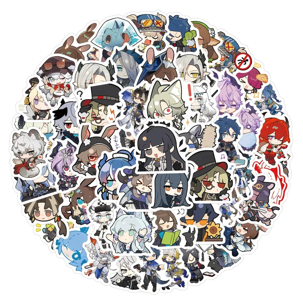 10/100Pcs Anime Game Arknights Q Version Stickers Action Fig