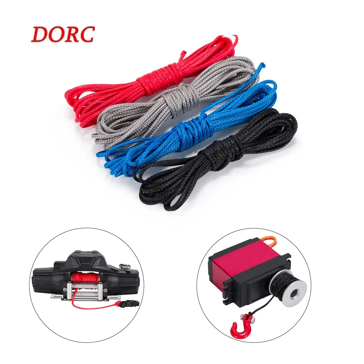 1mm Servo Winch Line Hook Haulage Rope Polyethylene Fiber for RC Crawler SCX10 TRX4 KM2 YIKONG Rescue Simulation Scenario DIY