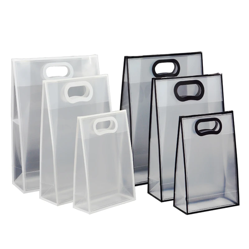 10pcs Transparent Gift Bags For Wedding Birthday Baptism Party Candy Souvenir Cosmetics Package Bag Plastic Handbag Shopping Bag