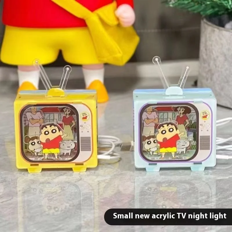 Handmade Diy Crayon Shin-Chan Night Light Cute Bedroom Ornament Acrylic Light Decor For Student Dormitory A Gift For Bestie Girl