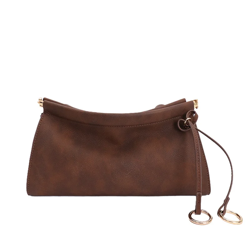 

Зимняя нишевая женская сумка подмышки 2025 года, многосторонняя сумка через плечо из натуральной кожи в винтажном стиле, кошельки и сумки