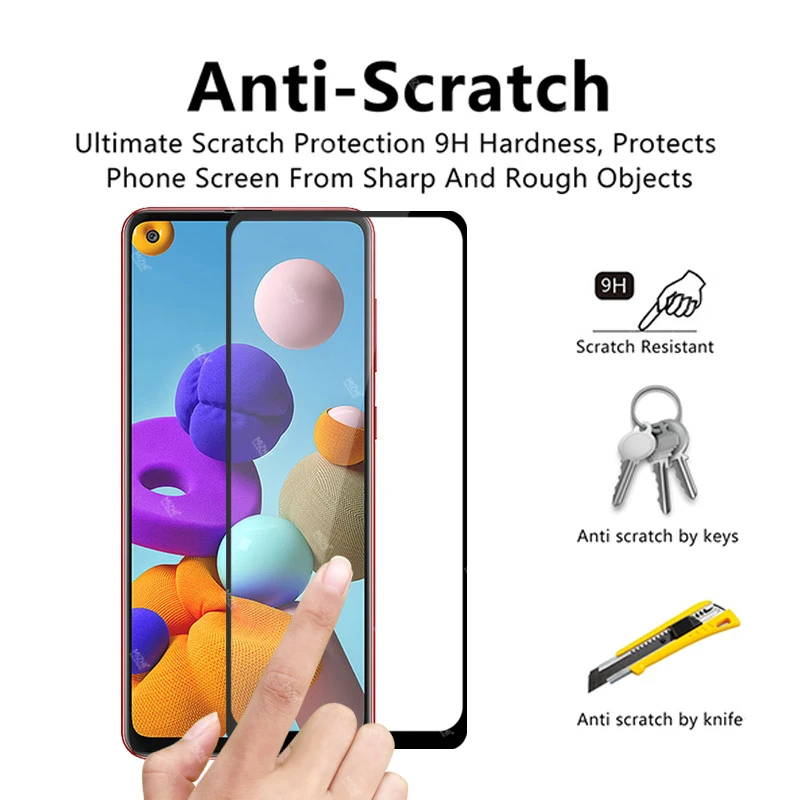 2pcs Protective Glass for Samsung A21 A21s Screen Protector Film for Galaxy A 21 S 21s A215f A217f Safety Glas on Sansung Samsun