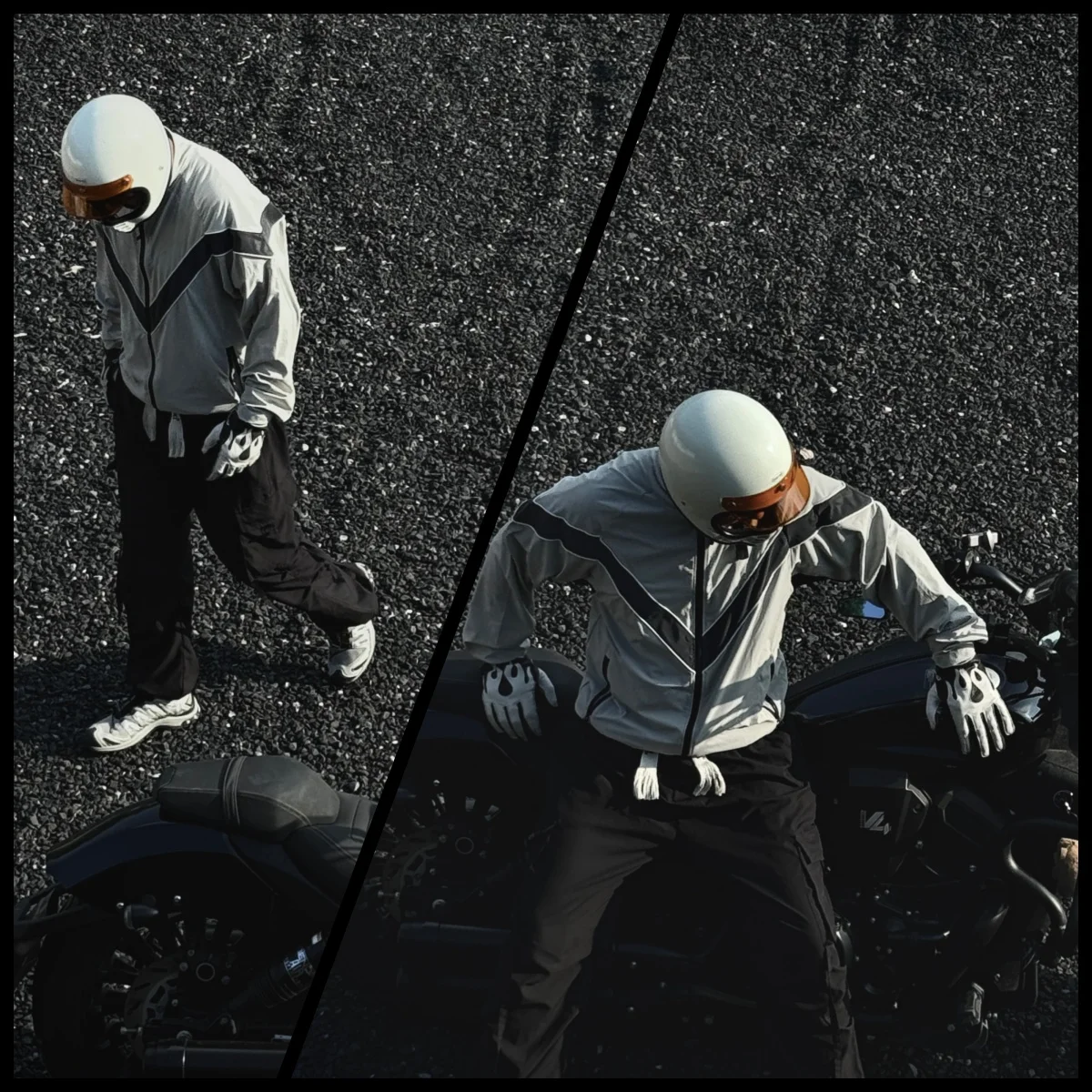 سترة WOSAWE للدراجات النارية للرجال سترة عاكسة للضوء مقاومة للرياح ومقاومة للماء ملابس خارجية للتدريب على الهيب هوب