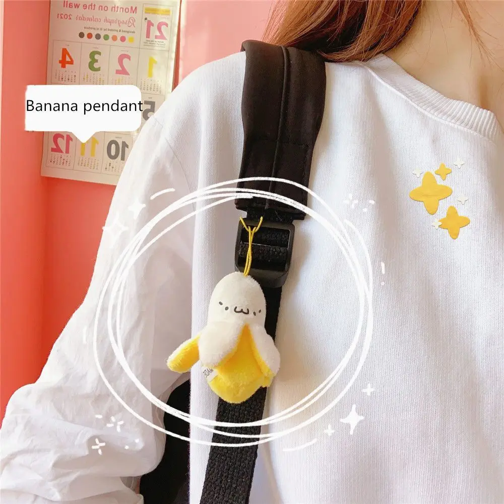Mini Gift Bags Phone Pendant Cartoon Fruit Ornaments Cute Banana Pendant Key Chains Plush Toy Keyrings