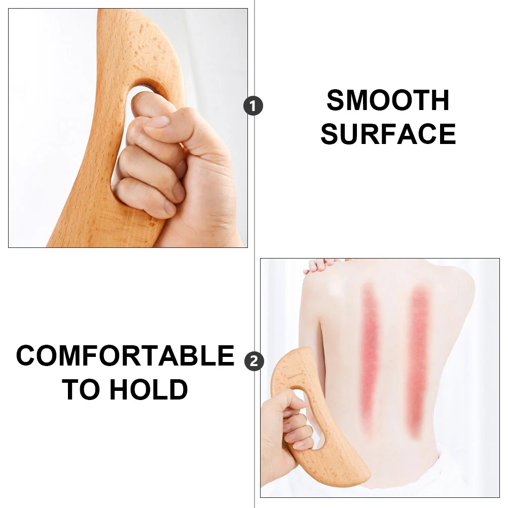 

1Pcs Beech Gua Sha Scraping Board High Quality Wooden Meridians Therapy Tool Small Portable Polished Arc Handle