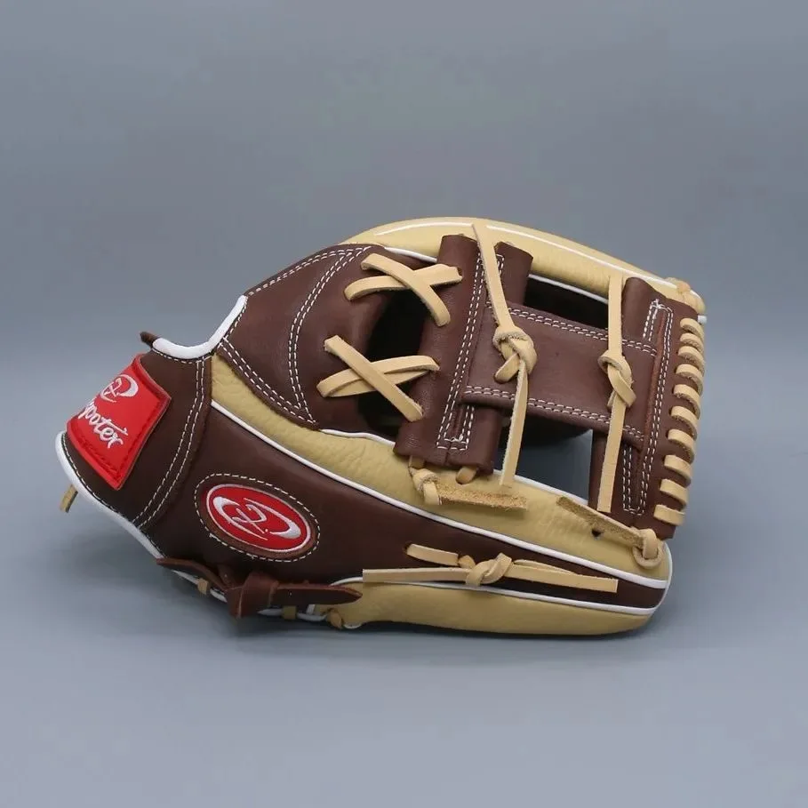 Guante de Béisbol de Cuero Vac ueso y Suave, Guante de Sofol Profesional Marrón con Doble Costura, Marca Reisman, Guan...