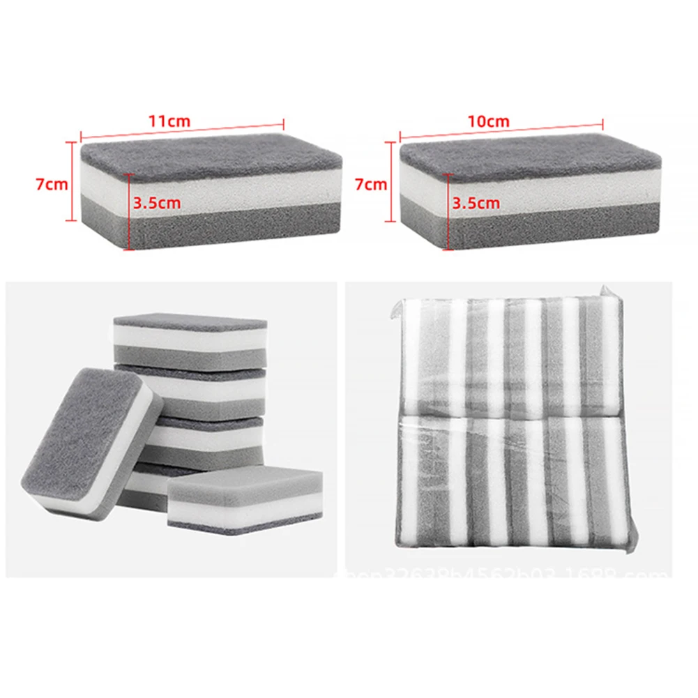 1/2/5pcs 주방 청소를위한 회색 흰색 식기 세척 스폰지 11x7x3.5cm 두꺼운 고밀도 식기 세척 스폰지 가정용 청소기