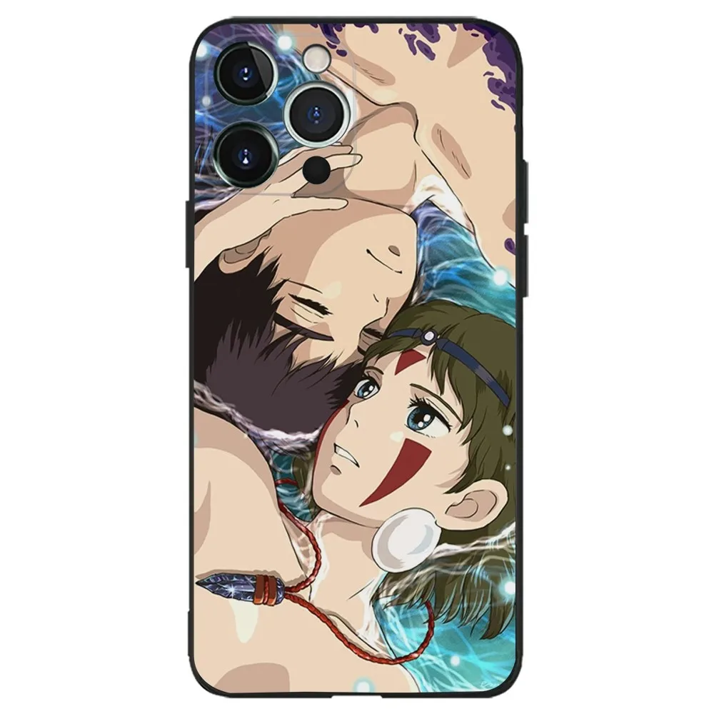 M-Mononoke H-Himes Phone Case For iPhone 16,15,14,13,12,11,Plus,Pro Max,XS,X,XR,SE,Mini,8,7 Soft Silicone Black Cover