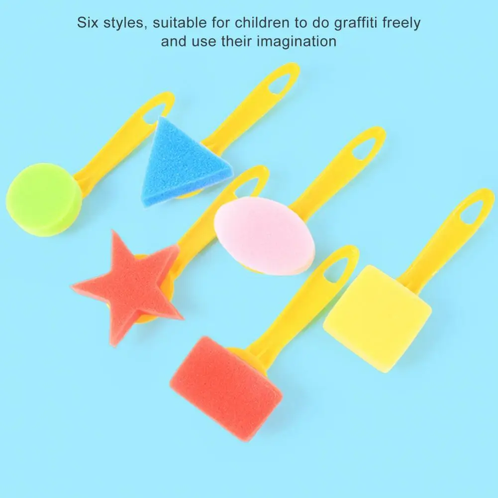 Good Quality Sponge Stamps Safe to Use Lightweight Sponge Seal Drawing Toys  Painting Stamps    Stamp Brushes 6Pcs