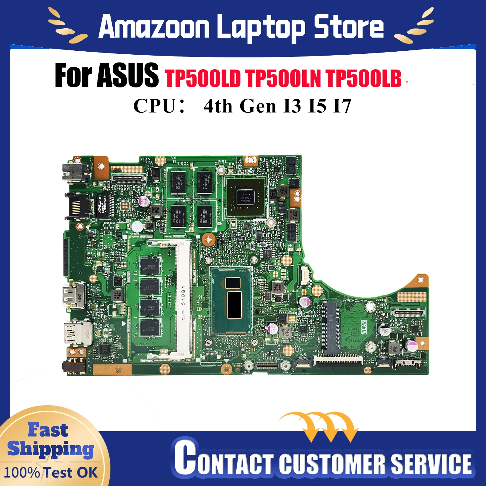 

TP500LN Материнская плата для ноутбука ASUS VivoBook Flip TP500L TP500LD TP500LB TP500LN Материнская плата с процессором I3 I5 I7 100% tests OK stk