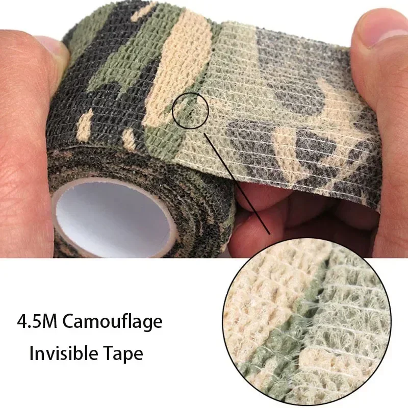 1pcs Camouflage Invisible Tape Reusable Self-Adhesives Elastic Wrap Tape For Outdoor Camping Auxiliary Tool Hunting Rifles Tape