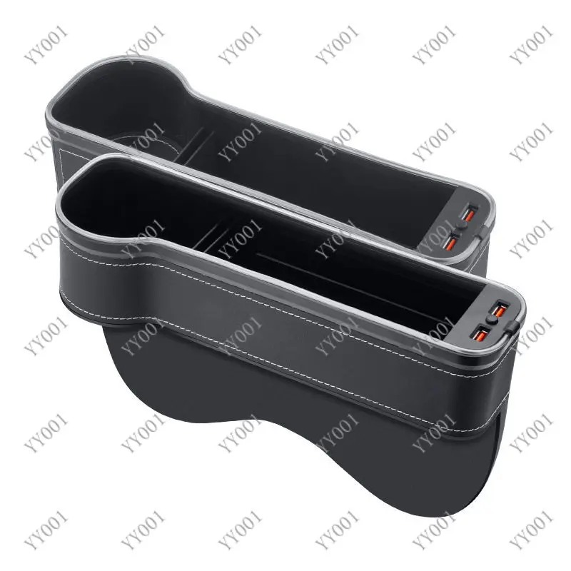 

Car Seat Gap Storage Box Organizer with LED Ambient Light Interior Phone Holder