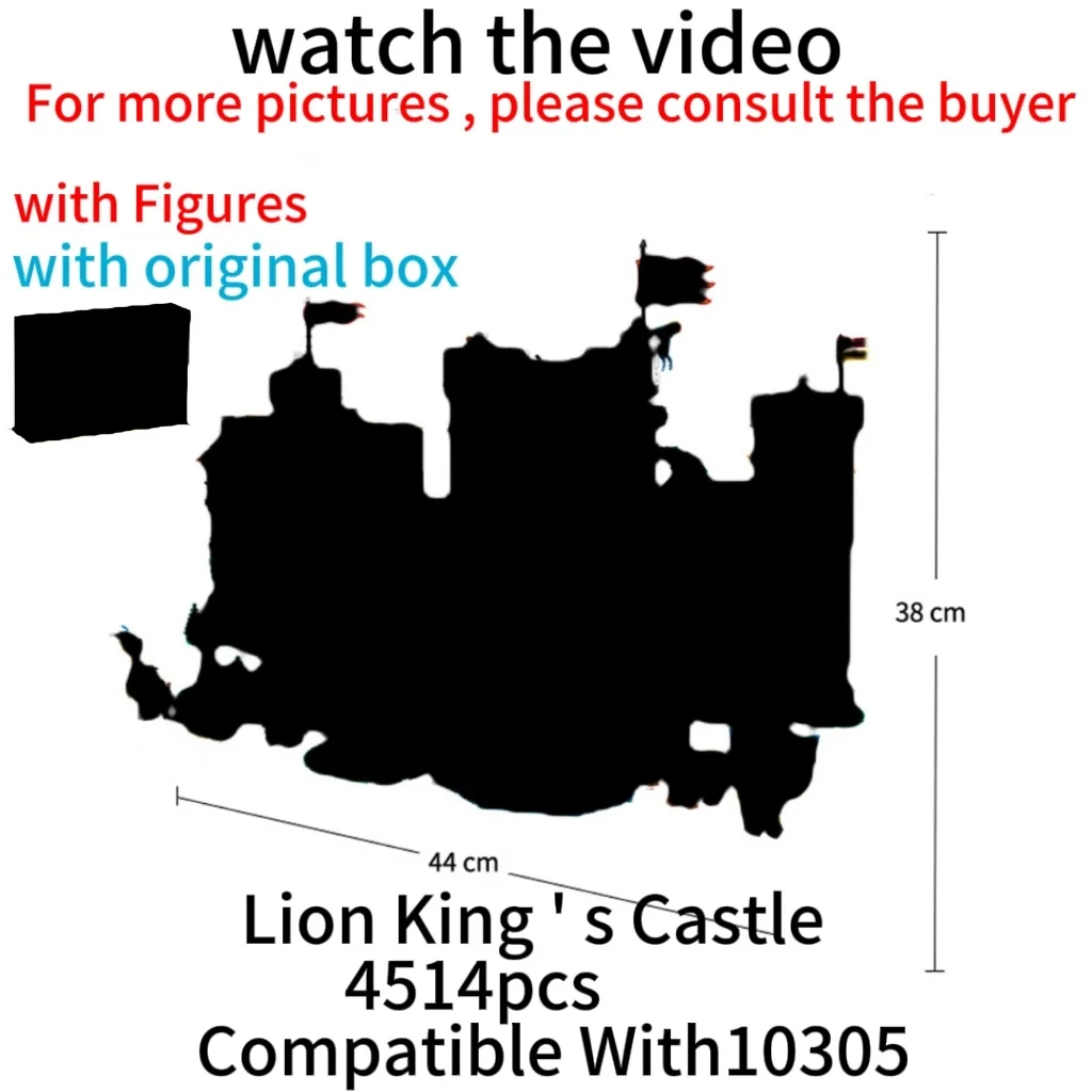 

Original Box 4514 PCS Lion King Castle Compatible 10305 85666 Building Blocks Bricks Education Kids Christmas Birthday Gifts Toy