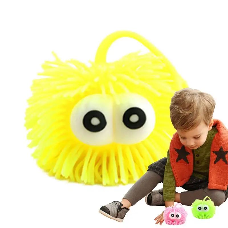 Glowing Puffer Balls Flashing Lights Sea Urchin Sensory Toy Soft Elastic Pinch Fun Goodie Bag Fillers For Boys Girls Children