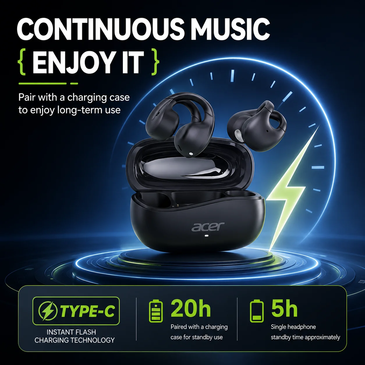 Acer OHR555 Unique Cross Arm O - Sports Earphone Hook recension och pris
