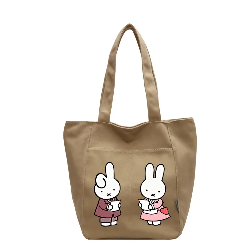 Cartoon Miffy Rabbit Tote Bag Korean Version Student Class Shoulder Bag with Large Capacity Women's Commuting Armpit Bag