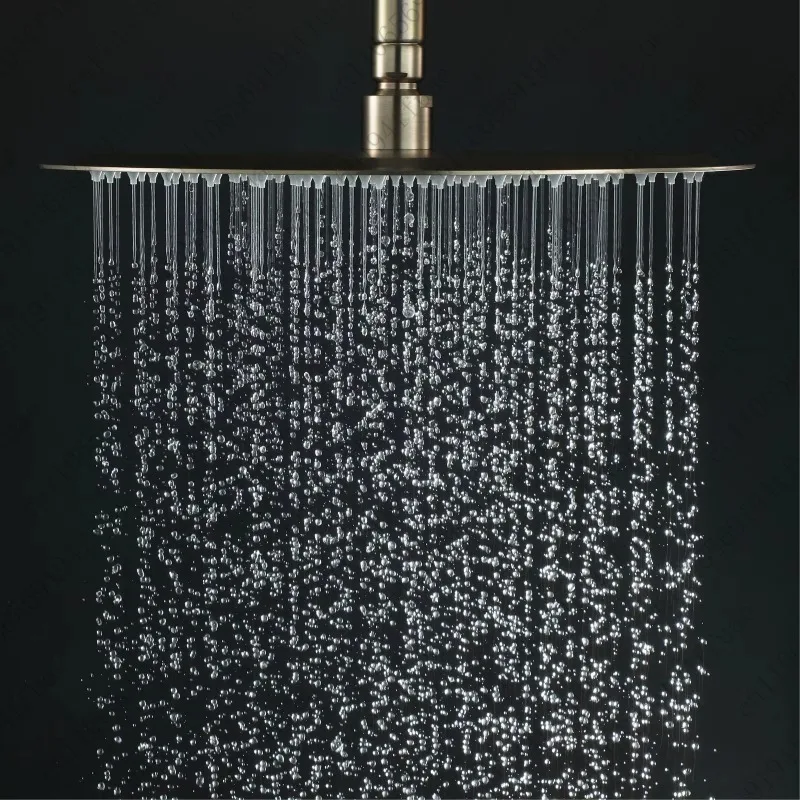 Overhead Rain Showerhead Brushed Gold Finish Rainfall Showerhead for Bathroom