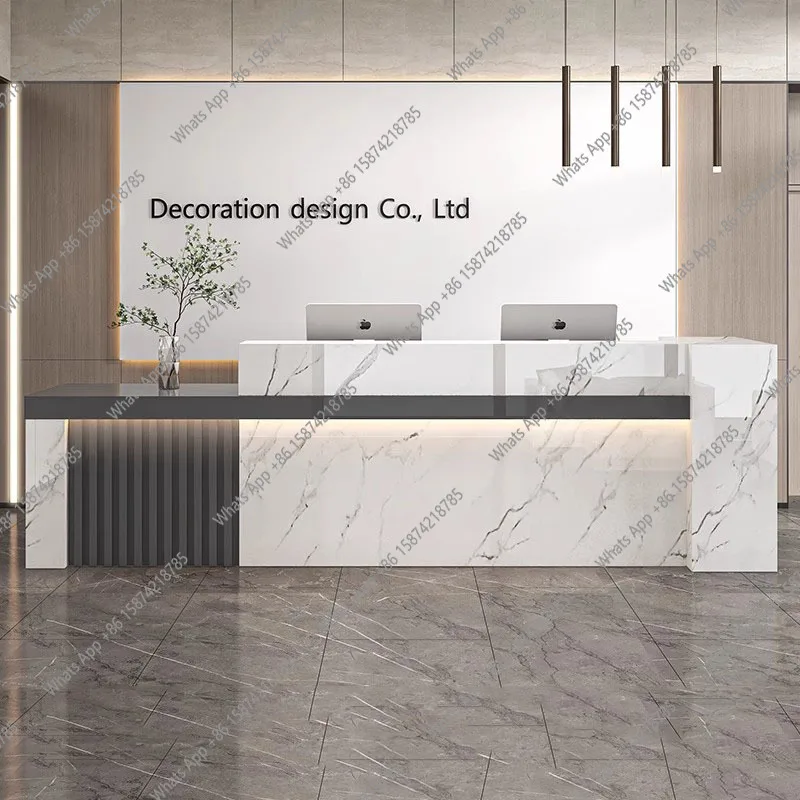

Long Organizers Reception Desks Modern Shop Beauty Bar Luxury Hotel Restaurant Reception Desks Display Bureau Lounge Furniture