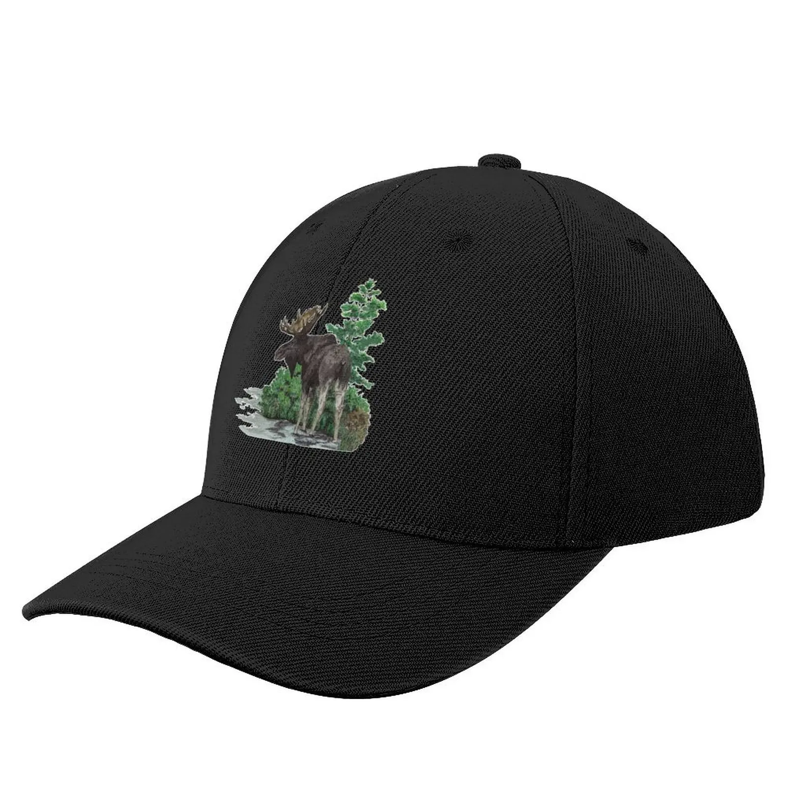 

Moose watercolor Baseball Cap Golf Wear Sports Cap hats on offer Visor Mens Caps Women's