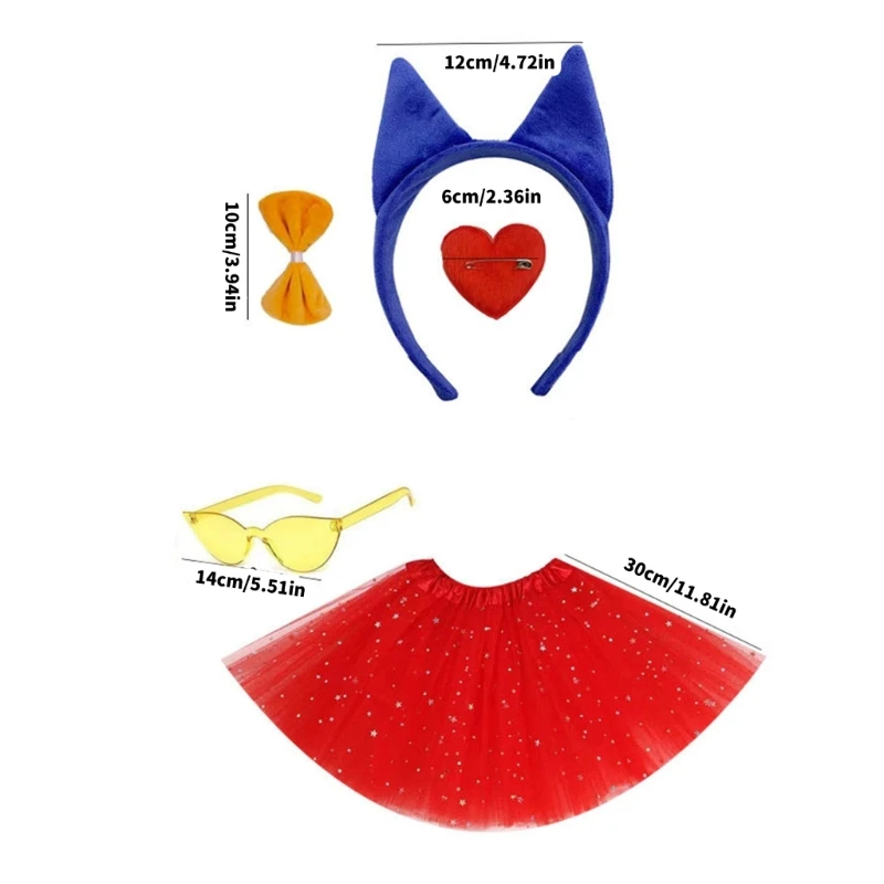 Sheepdog Costume Opaska na głowę Bowtie Bowtie Monety (lub szklanki) Halloweenowe zagraj akcesorium dla dzieci dorosłych