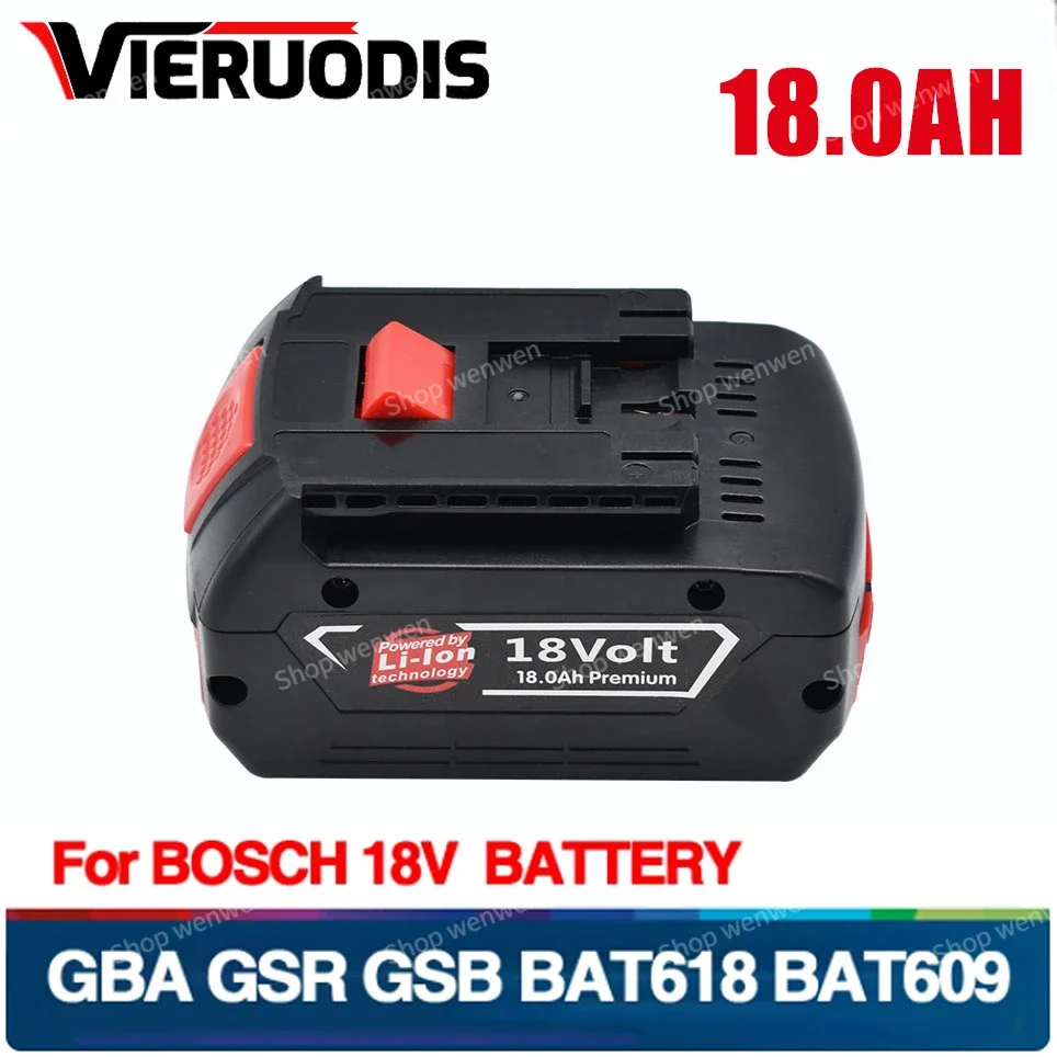 

For Bosch 18V Battery 18Ah Lithium Ion Power Tool Rechargeable Battery Electric Drill Suitable For Models BAT609,BAT618, BAT610