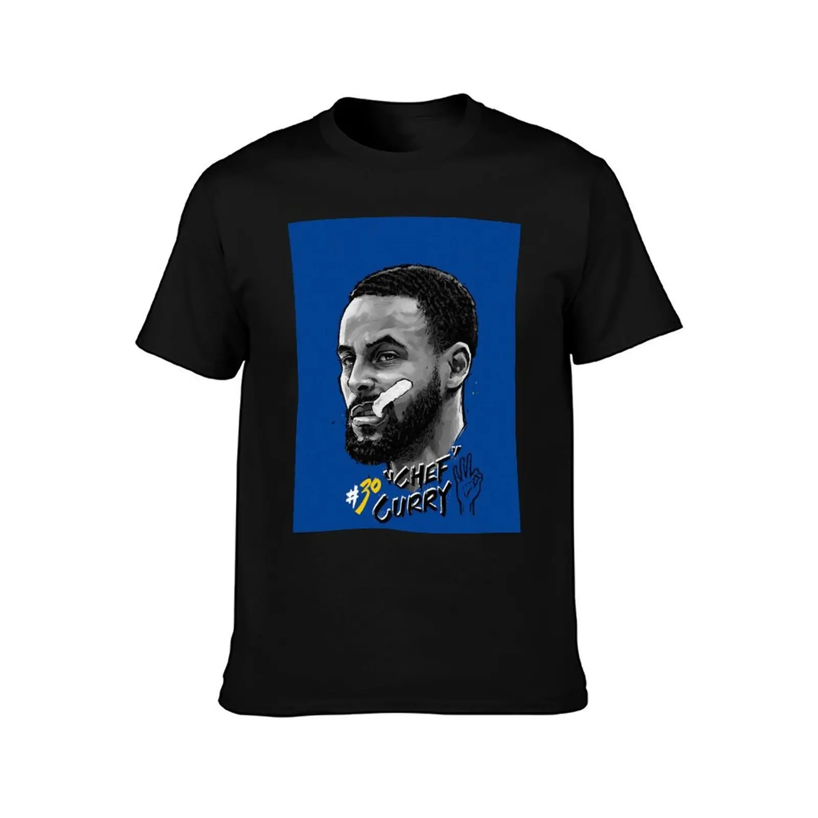 STEPHEN CHEF CURRY 30 ILLUSTRATION T-Shirt Vintage Style Printed Top