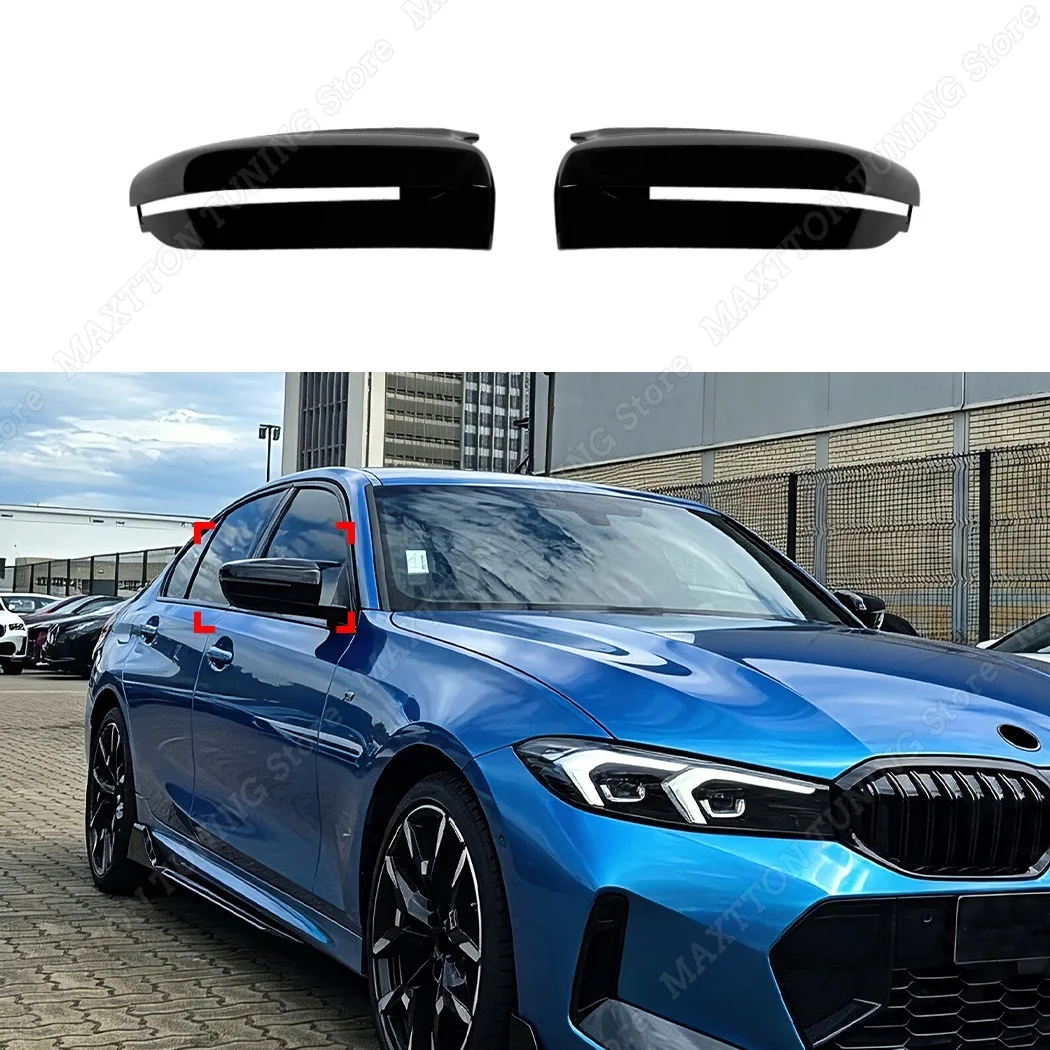Gloss Black ABS Side Rearview Mirror Covers For BMW G42 G20 G21 G22 G23 G26 G30 G31 G11 G12 G14 G15 G16 2015-2026 Wing Aero Caps