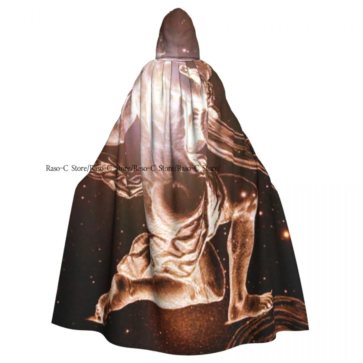 Long Cape Cloak Aquarius Zodiac Art Hooded Cloak Coat Autumn Hoodies