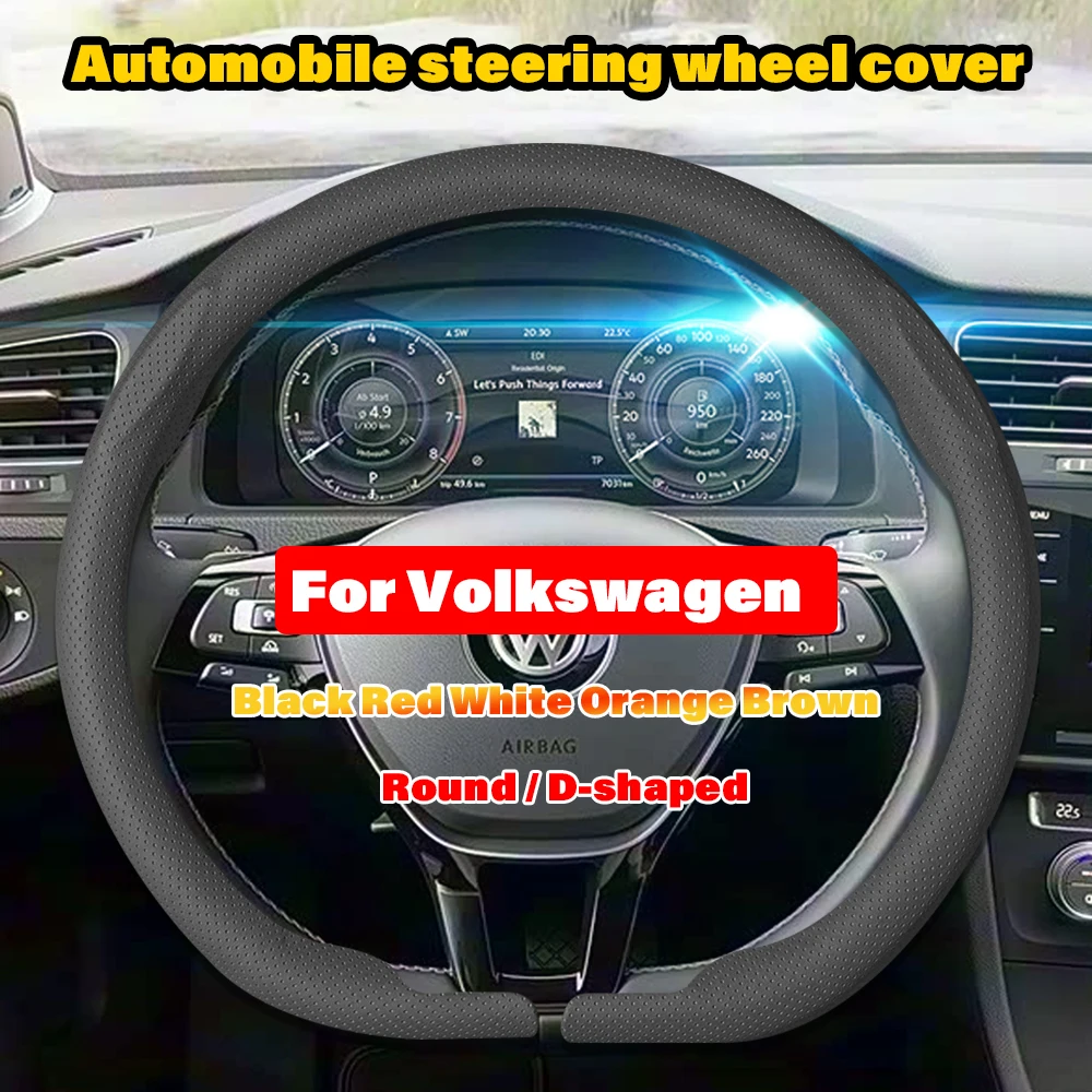 

Breathable Leather Car Steering Wheel Cover For Volkswagen VW Golf 5 6 Polo Passat Tiguan Bettle Bora Touran Custom Accessories