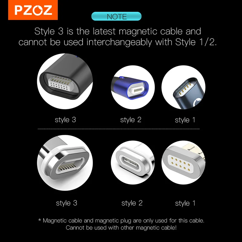 PZOZ-Cable magnético 5A tipo C, Cable Micro USB de carga súper rápida, cargador magnético USB C para iPhone, Huawei, Xiaomi