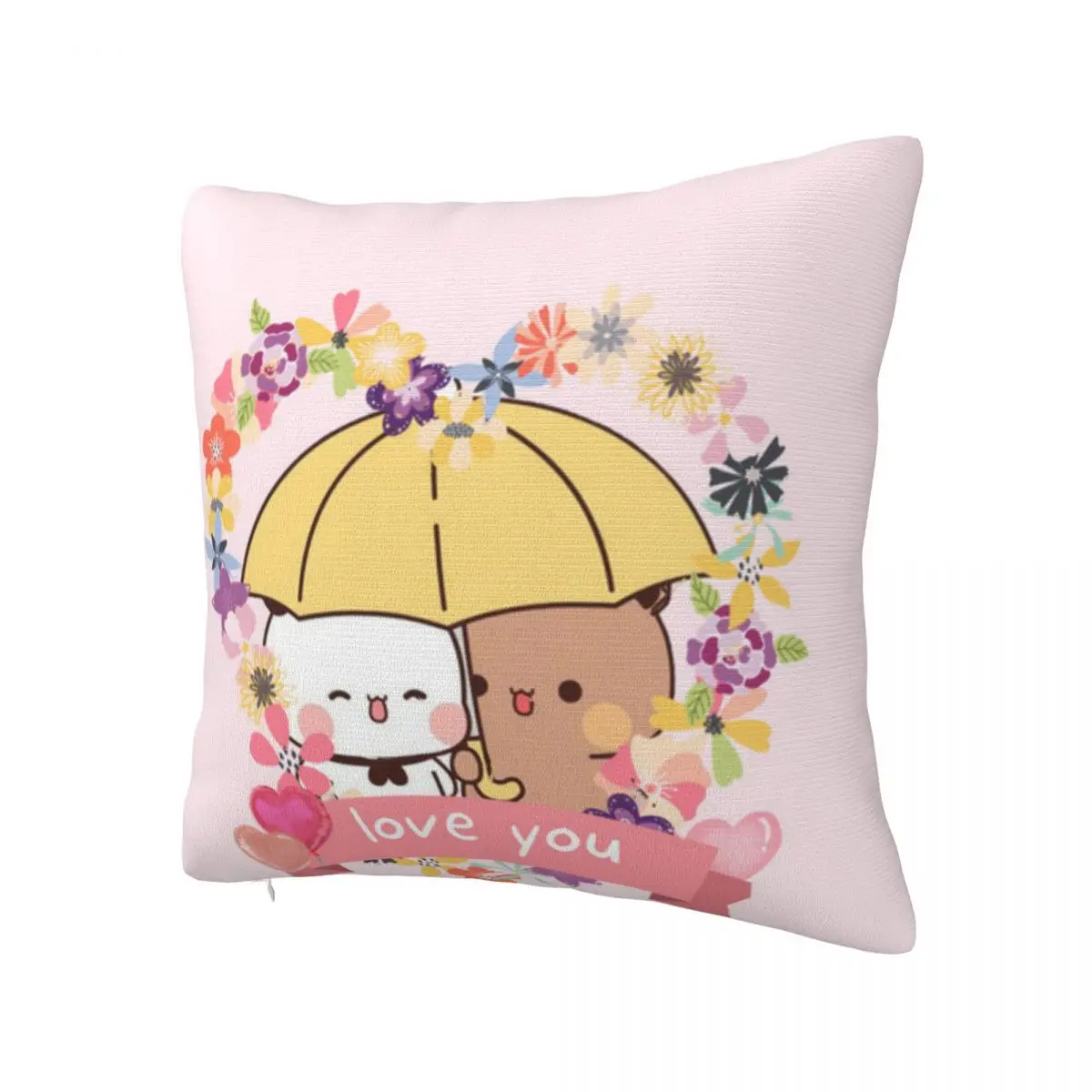 Bubu And Dudu Pillow Cover Pink Bear Love Square Pillow Case Cushion Cover Novelty Pillowcases For Chair Sofa Home Decoration