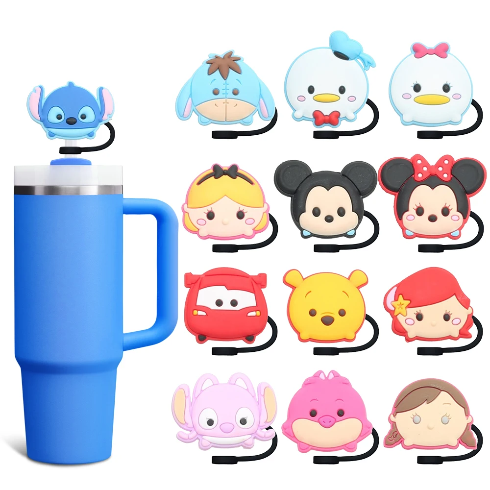 Hot Toys Mini Cartoon Straw Cover Cap 10MM Straw Plug Eco-friendly Splash Proof Drinking Cap Charms Pendant Home Party Gift