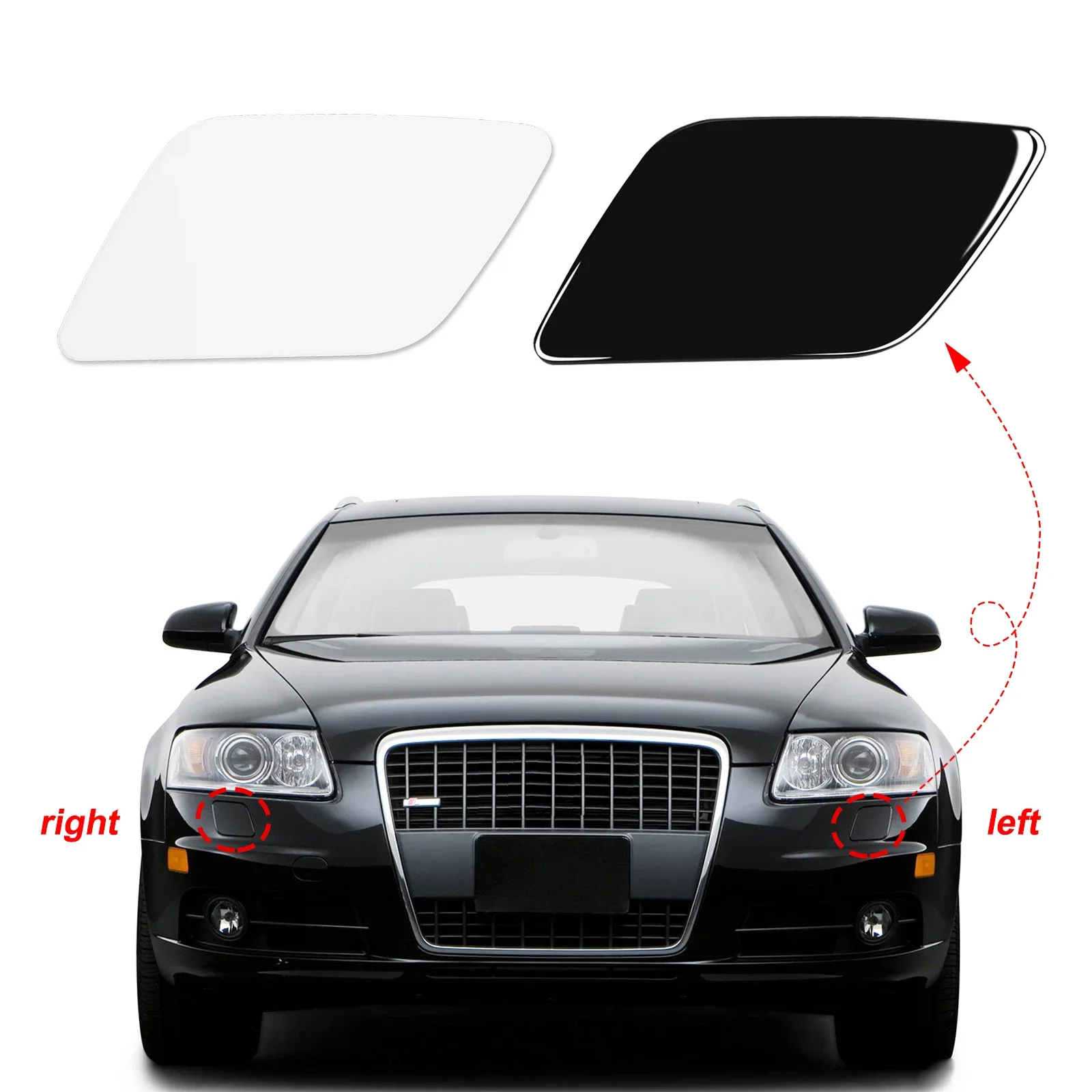 

OLANGDA Front Bumper Headlight Washer Cover Headlamp Jet Spray Cap For Audi A6 Accessories 2005 2006 2007 2008 4F0955275 4F09552