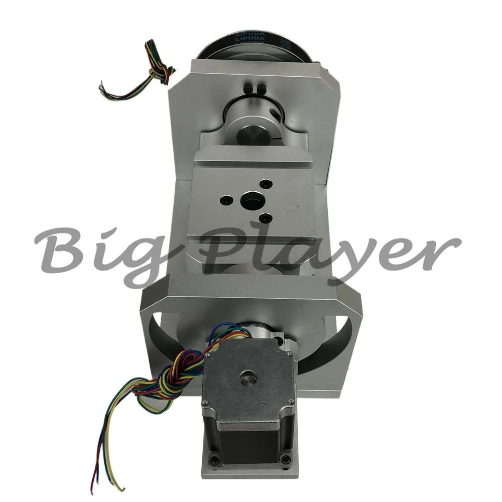 98mm Center Height CNC 4th 5th Rotary Axis - 100mm Chuck T Slot Table 100x125MM 8:1 6:1 Reduction Ratio