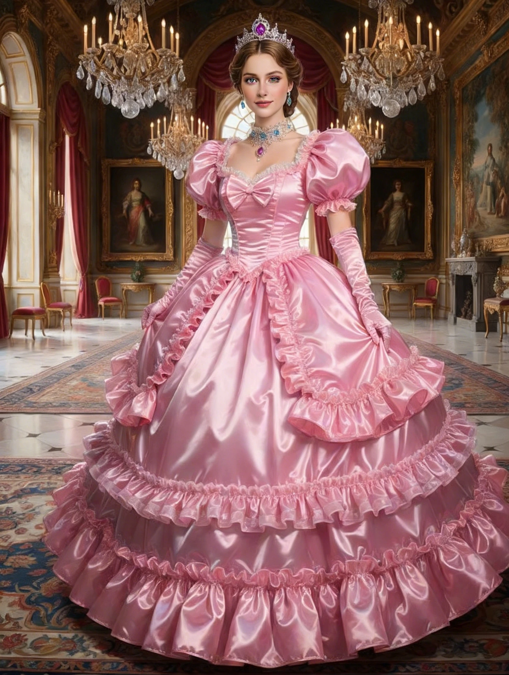 Viktorianisches Ballkleid für Damen Rosa Satin Prinzessin Vintage Rokoko Barock Abendkleid Mittelalter Renaissance Cosplay Kostüm Maßanfertigung