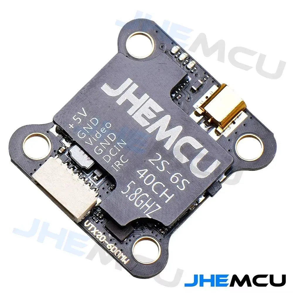 JHEMCU VTX20-600 5.8G 40CH PitMode 25mW 100mW 200mW 400mW 600mW 調整可能な VTX 7-26V 20X20mm RC FPV レーシングドローン用