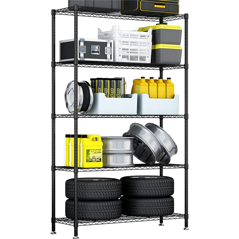 Storage shelf shelf kitchen wrought iron storage rack multi-storey home garage storage rack